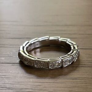 Snake Bone wedding Band 18K White Gold Plated Sterling Silver